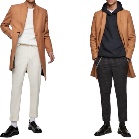 NWOT - ZARA 78% Wool blend men’s coat camel size L jacket fall winter - Picture 2 of 15